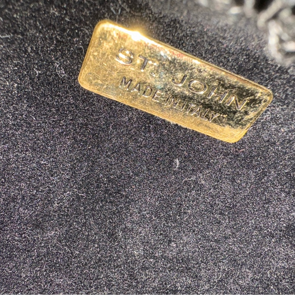 St.John |Vintage black hard cover evening shoulder bag with gold beading | NWOT - Picture 4 of 6